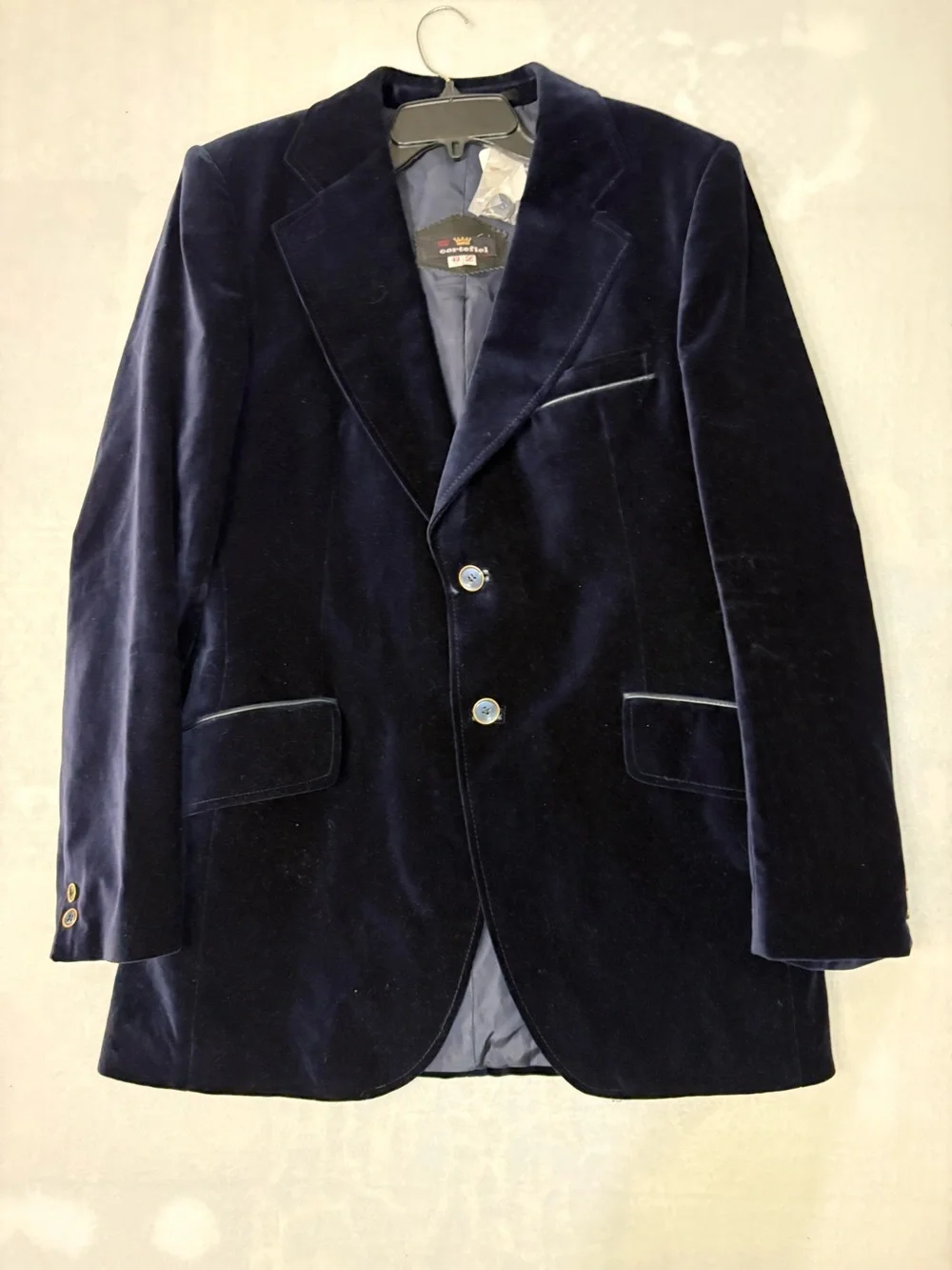 Vintage Cortefiel Men's Dark Navy Velvet Sport Coat - NWT SIZE 42L